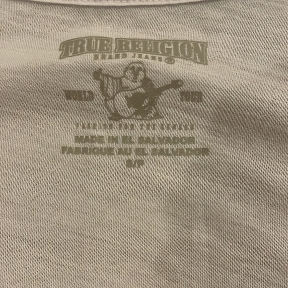 True Religion White and Gold Short Sleeve Tee - Picture 2 of 3